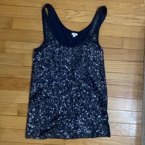 J Crew Navy Blue sequin tank top